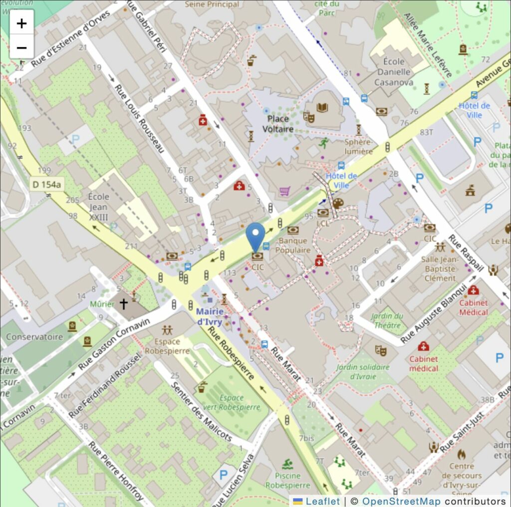 ouvrir dans un carte